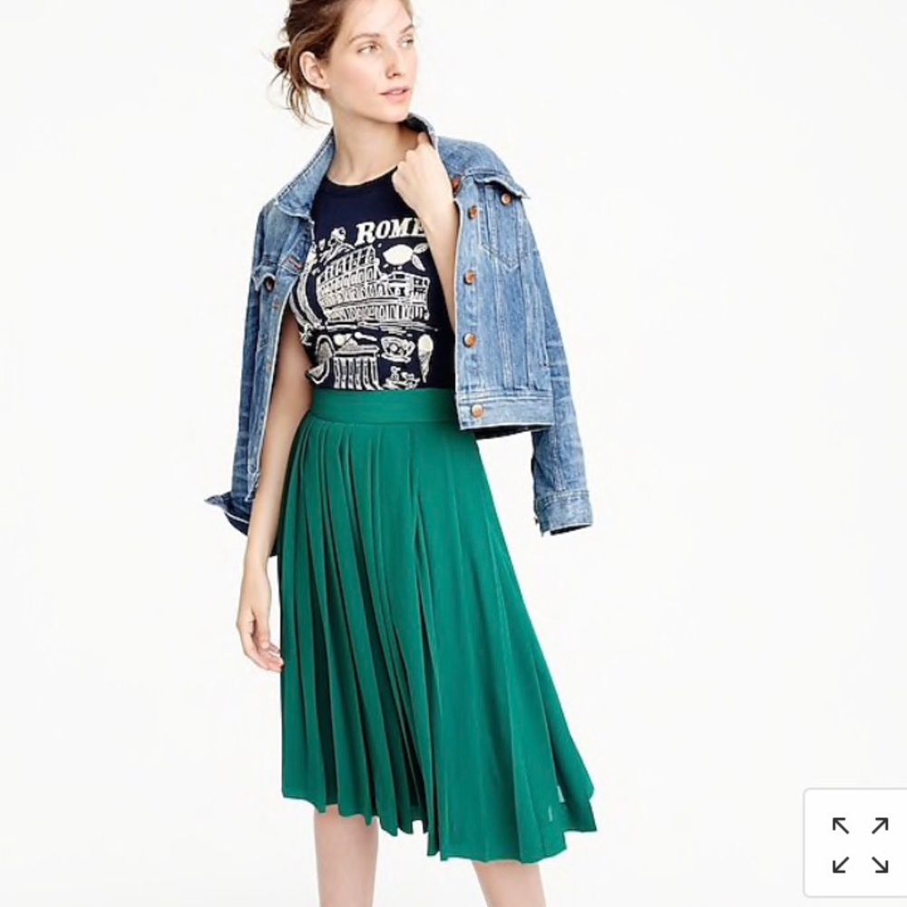 J.Crew Double Pleated Midi Skirt, size 8